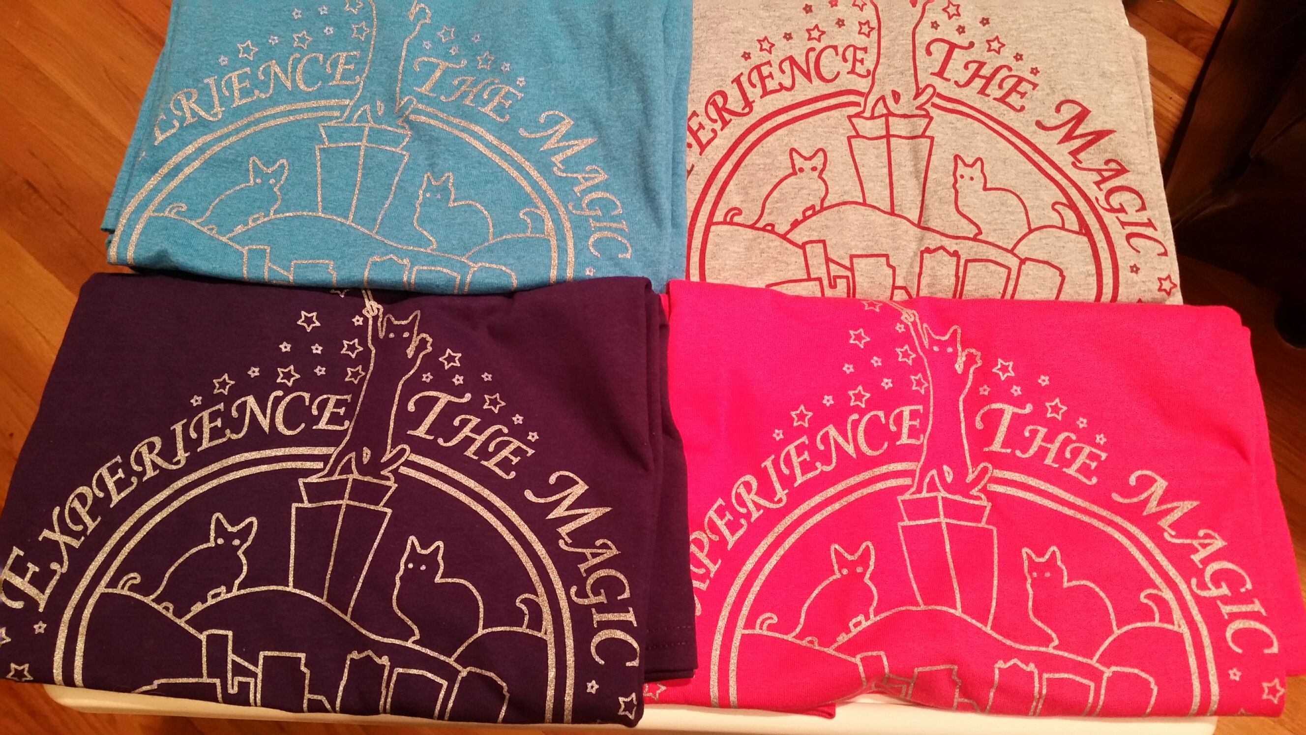 Picture of all available t-shirt colors